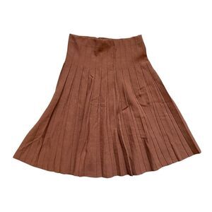 NWT Womens Alispecials Rust High Elastic Waist Pleated Midi Skirt - Sz S